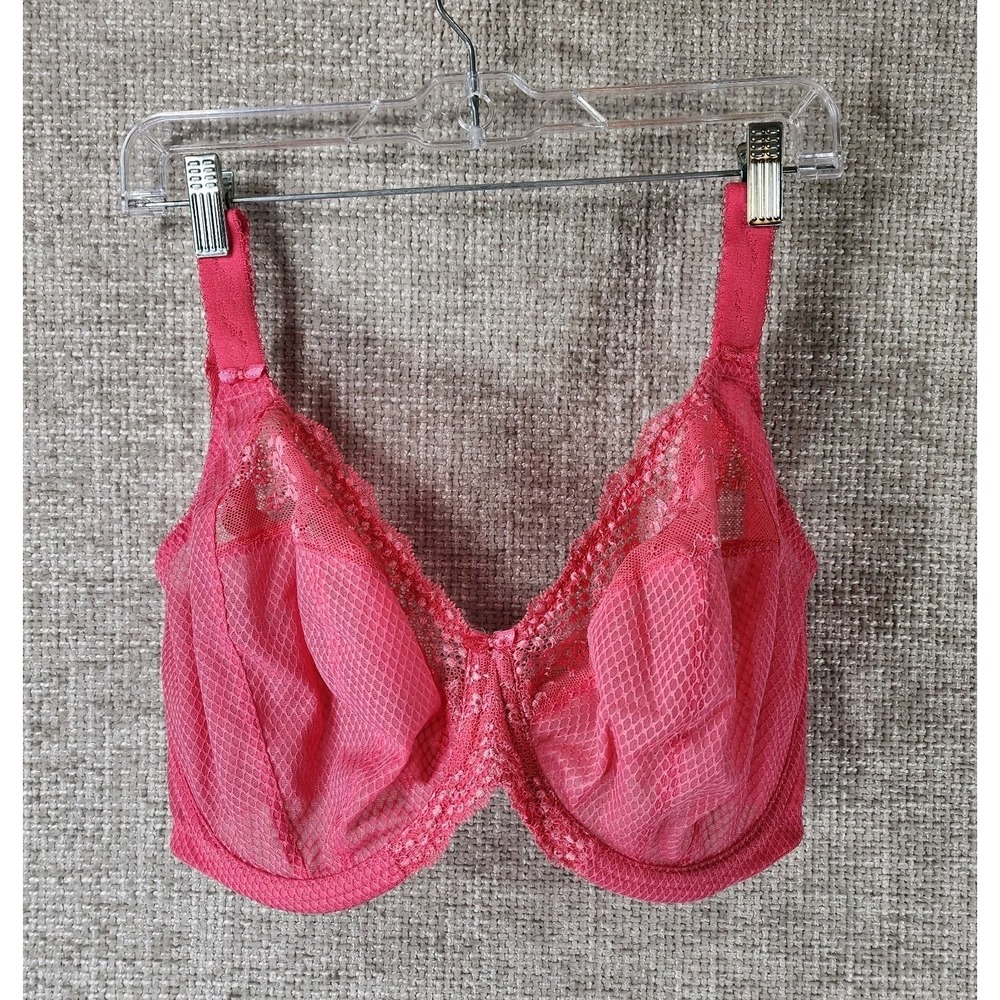 Elomi Charley Side Support Plunge Bra Womens 34L Honeysuckle Pink Underwire 4382